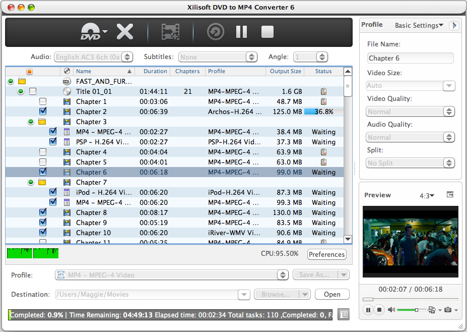 Xilisoft DVD to MP4 Converter per Mac